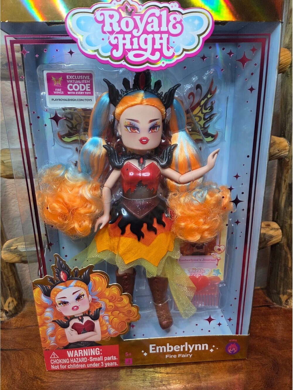 Royal High Emberlynn Fire Fairy Fashion Doll New in Box Roblox code